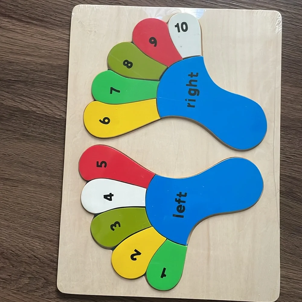 Wooden Puzzles shaped like Toes for children Size 3 $& Up